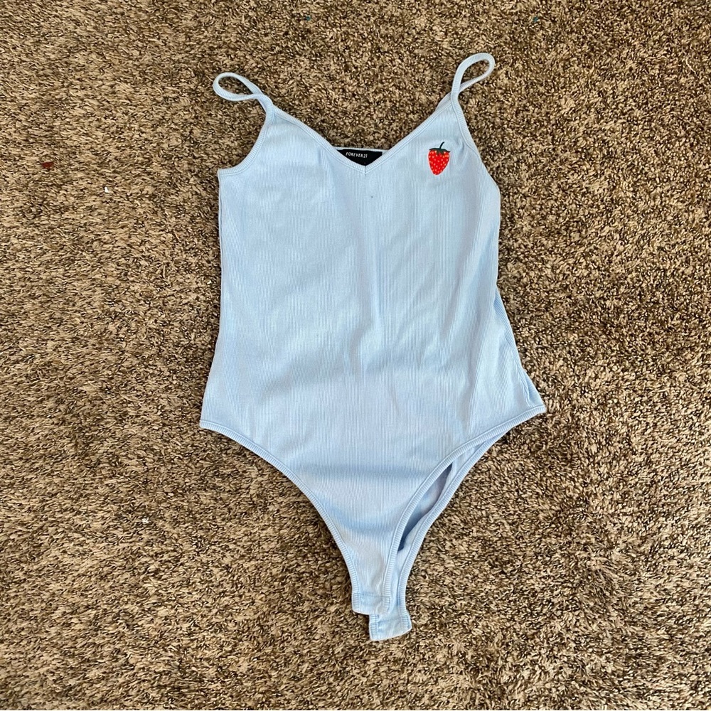 F21 strawberry bodysuit tank